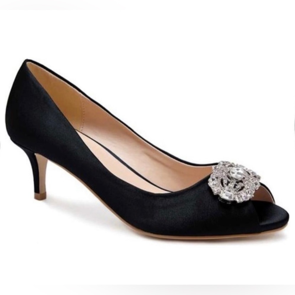 Paradox London Pink Prunella Crystal Embellished Peep Toe Heels. Size 7.5 M